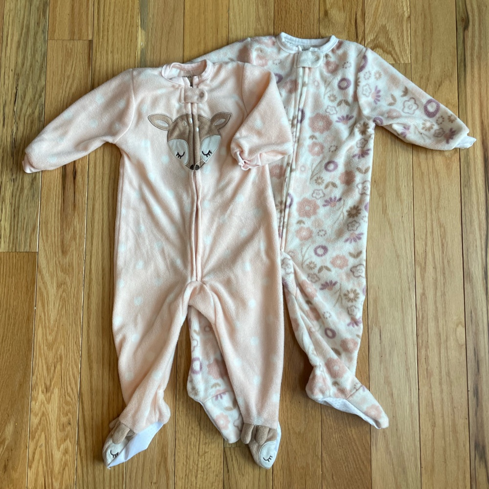 Chick pea 12 Month Sleeper Bundle, fawn and flower prints